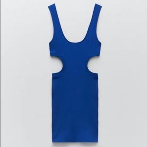 NWOT Zara Blue Cut-Out Dress